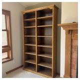 Traditional Golden Oak Double Bookcase
