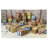 Vintage Wooden Alphabet Blocks