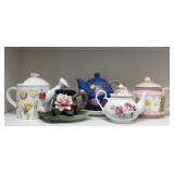 Five Floral Teapots