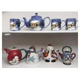 Winter Themed Teapots, Mugs