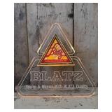 Blatz Beer Triangular Light Up Ad Sign