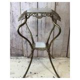 Brass Side Table with Marble Top