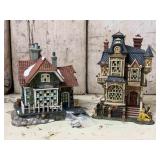 Pair of Dickensï¿½ Village Porcelain Miniatures