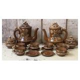 Clay Pottery Teapots, Cups, Saucer, Creamer, Sugar