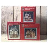 Three Christmas Village Houses