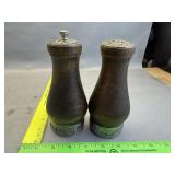 Wood Pillar Salt And Pepper Shakers