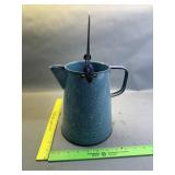 Blue Splatterware Coffee Pot