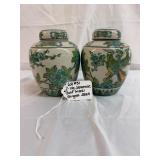 2 JAPANESE GOLD IMARI GINGER JARS