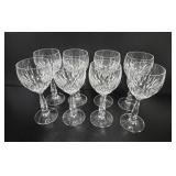 8 Vintage Hand-Cut Crystal Wine Goblets