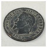 1862 France 2 Centimes - Napoleon III? (Laureate
