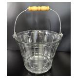 Anchor Hocking Glass Ice Bucket/ Glass Apple