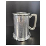 English Pewter Glass-Bottom Tankard Mug