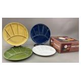 1960-70s Ceramic Fondue Plate Set (Set of 4)