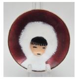 Louise Laurin Enamel on Copper Dish, Inuit Child