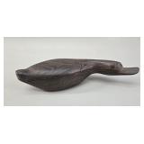 Hand-Carved Wooden Duck Trinket Box vtg