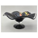 Murano Style Black Art Glass Pedestal