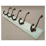 Antique-Style Distressed Mint 5-Hook Coat Rack