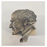 Art Deco Style Bronze Profile Relief on Onyx Base