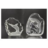 Swedish Crystal Animal Sculptures Paperweights