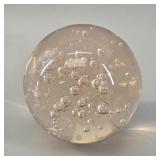 Murano Style Controlled Bubble Art Glass Sphere