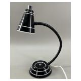 1960s Black & White Gooseneck Desk Lamp