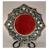 Italian Crimson & Gilt Reticulated Cabinet Plate