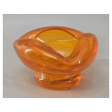 Mid-Century Modern Orange Art Glass Bowl