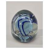 Hand-Blown Signed Art Glass Paperweight, Signed