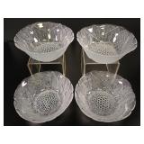 Set of 4 Mikasa (Hoya) 'Sunflower' Glass Bowls