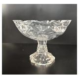 Bowring Glass Footed Compote vtg