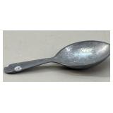 Antique Primitive Pewter Salt or Condiment Spoon