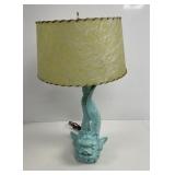 Mid-Century Spanish Ceramic Dragon Carp Lamp