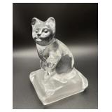 Cristal D'arques Durand Clear Crystal Sitting Cat