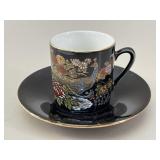 Black Satsuma Coffee Can and Saucer with