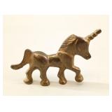 Vtg Miniature Solid Brass Unicorn Figurine