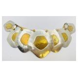 Brutalist Bi-Metal Statement Necklace