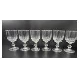 6 Vintage Cut Crystal Wine Goblets