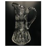 Elaborate Intaglio Cut Crystal Pitcher