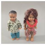 Vintage Hawaiian Souvenir Boy & Hula Girl Doll Set