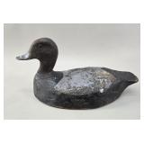 Antique Hand-Carved Bluebill Hen Wooden Duck Decoy