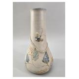 Artisan Studio Pottery Vase with Bee Relief