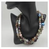 Venetian Murano? Glass Bead Necklace vtg