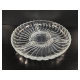 Mid-Century Libbey Glass Swirl 3-Section Divided