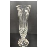 Cut Crystal Trumpet Footed Vase-Geometric Pattern