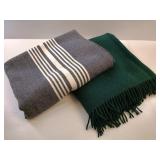 Premium Lambs Wool & Cotton Throw Blanket Duo