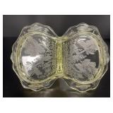 Fostoria 'June' Pattern Yellow Glass Divided