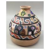 Peruvian Hand-Painted Terracotta Vase  Urubamba