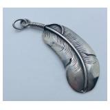 Native American Style Sterling Feather Pendant