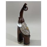 Resin and Metal Elephant with upturned trunk