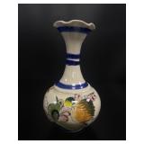 Talevera Style Hand Painted Vase with Floral